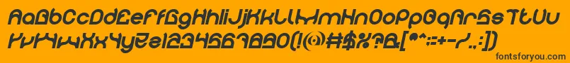 Шрифт PLASTIC Bold Italic – чёрные шрифты на оранжевом фоне