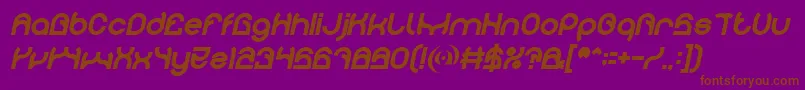 フォントPLASTIC Bold Italic – 紫色の背景に茶色のフォント
