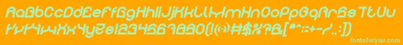 フォントPLASTIC Bold Italic – オレンジの背景に緑のフォント