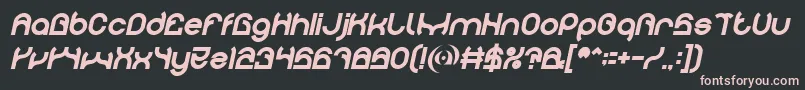 フォントPLASTIC Bold Italic – 黒い背景にピンクのフォント