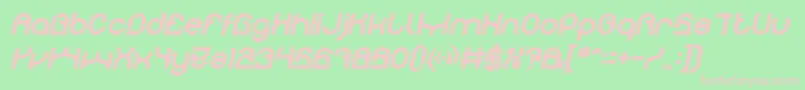 フォントPLASTIC Bold Italic – 緑の背景にピンクのフォント