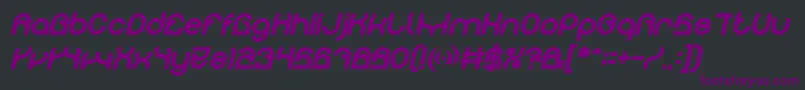 フォントPLASTIC Bold Italic – 黒い背景に紫のフォント