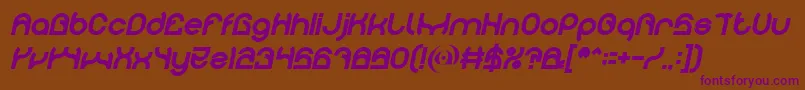 Police PLASTIC Bold Italic – polices violettes sur fond brun