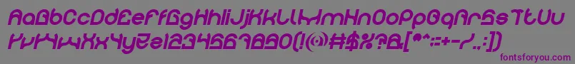 Шрифт PLASTIC Bold Italic – фиолетовые шрифты на сером фоне