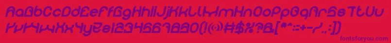 PLASTIC Bold Italic Font – Purple Fonts on Red Background
