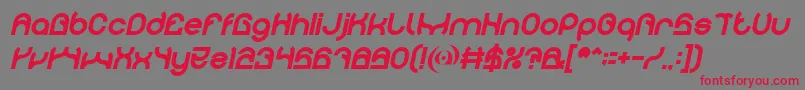 PLASTIC Bold Italic Font – Red Fonts on Gray Background