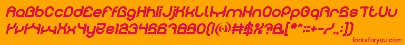 PLASTIC Bold Italic Font – Red Fonts on Orange Background