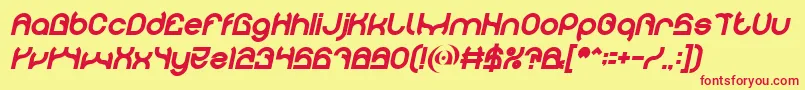PLASTIC Bold Italic Font – Red Fonts on Yellow Background