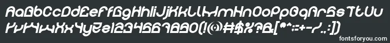 PLASTIC Bold Italic-fontti – valkoiset fontit mustalla taustalla