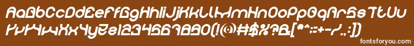フォントPLASTIC Bold Italic – 茶色の背景に白い文字
