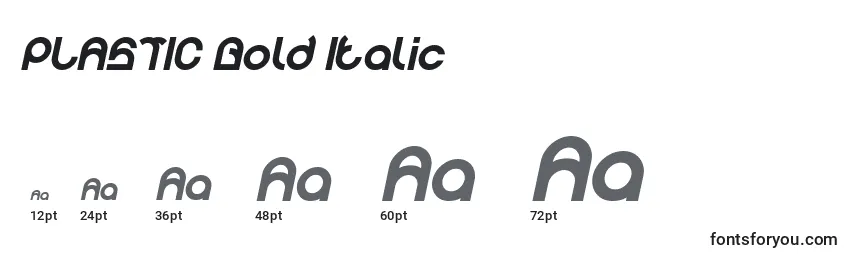 Tamaños de fuente PLASTIC Bold Italic