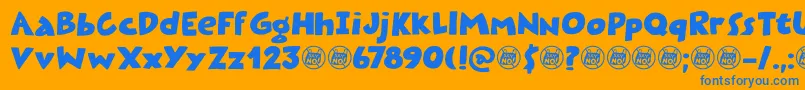 Plastic Fantastic DEMO Font – Blue Fonts on Orange Background