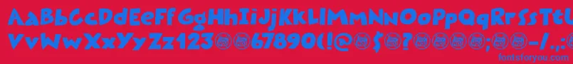 Plastic Fantastic DEMO Font – Blue Fonts on Red Background