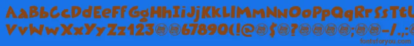 Plastic Fantastic DEMO Font – Brown Fonts on Blue Background