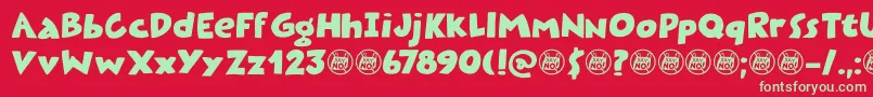 Plastic Fantastic DEMO Font – Green Fonts on Red Background