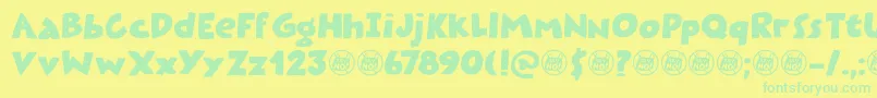 Plastic Fantastic DEMO Font – Green Fonts on Yellow Background