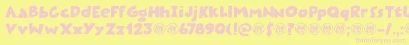 Plastic Fantastic DEMO-Schriftart – Rosa Schriften auf gelbem Hintergrund