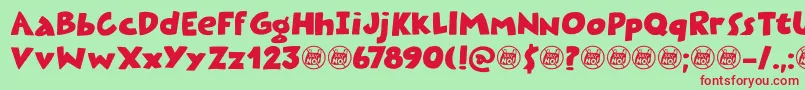 Plastic Fantastic DEMO Font – Red Fonts on Green Background