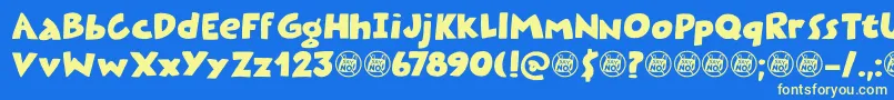 Plastic Fantastic DEMO Font – Yellow Fonts on Blue Background