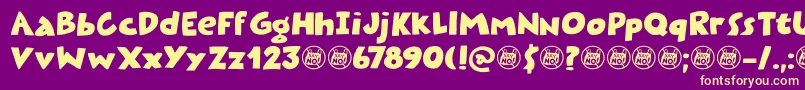 Plastic Fantastic DEMO Font – Yellow Fonts on Purple Background
