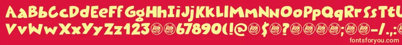 Plastic Fantastic DEMO Font – Yellow Fonts on Red Background