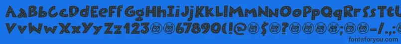 Plastic Fantastic Dots DEMO Font – Black Fonts on Blue Background