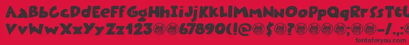 Plastic Fantastic Dots DEMO Font – Black Fonts on Red Background