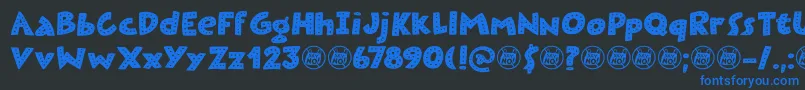 Plastic Fantastic Dots DEMO Font – Blue Fonts on Black Background