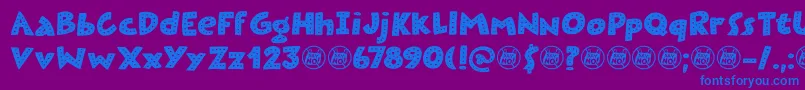 Plastic Fantastic Dots DEMO Font – Blue Fonts on Purple Background