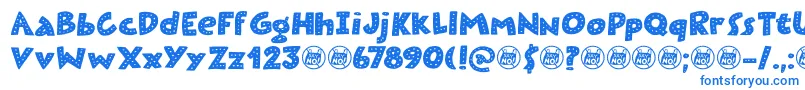 Plastic Fantastic Dots DEMO Font – Blue Fonts on White Background