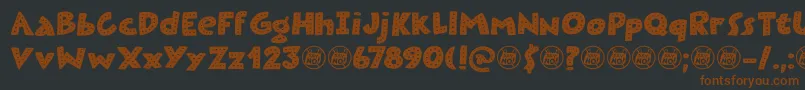 Plastic Fantastic Dots DEMO Font – Brown Fonts on Black Background