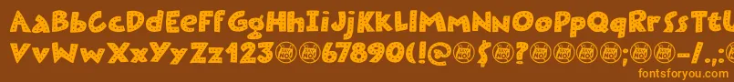 Plastic Fantastic Dots DEMO Font – Orange Fonts on Brown Background