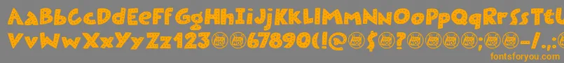 Plastic Fantastic Dots DEMO Font – Orange Fonts on Gray Background
