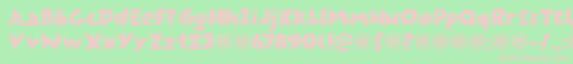 Шрифт Plastic Fantastic Dots DEMO – розовые шрифты на зелёном фоне