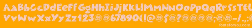 Plastic Fantastic Dots DEMO Font – Pink Fonts on Orange Background