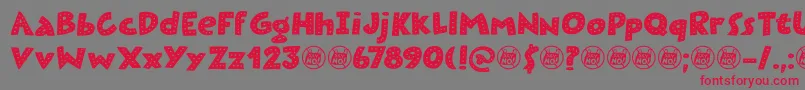 Plastic Fantastic Dots DEMO Font – Red Fonts on Gray Background