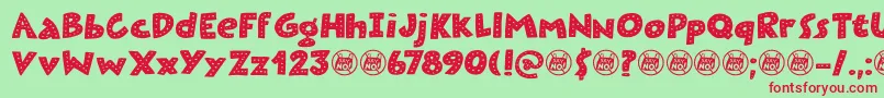 Plastic Fantastic Dots DEMO Font – Red Fonts on Green Background