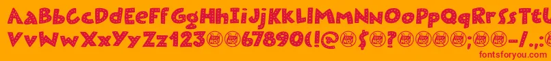 Plastic Fantastic Dots DEMO Font – Red Fonts on Orange Background