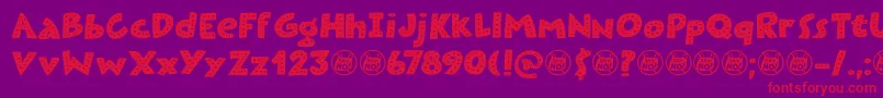 Plastic Fantastic Dots DEMO Font – Red Fonts on Purple Background