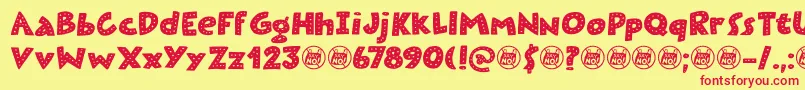 Plastic Fantastic Dots DEMO Font – Red Fonts on Yellow Background