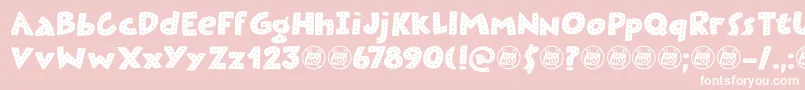 Plastic Fantastic Dots DEMO-Schriftart – Weiße Schriften auf rosa Hintergrund