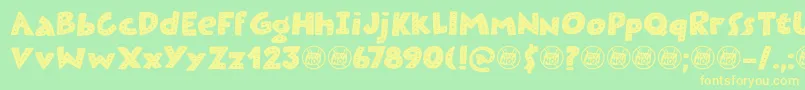 Plastic Fantastic Dots DEMO Font – Yellow Fonts on Green Background