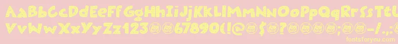 Plastic Fantastic Dots DEMO Font – Yellow Fonts on Pink Background