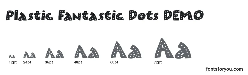Plastic Fantastic Dots DEMO-fontin koot