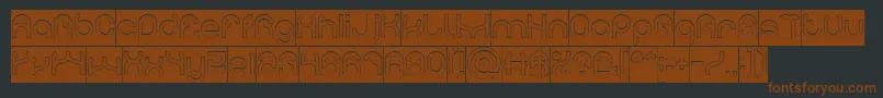 PLASTIC Hollow Inverse-Schriftart – Braune Schriften auf schwarzem Hintergrund