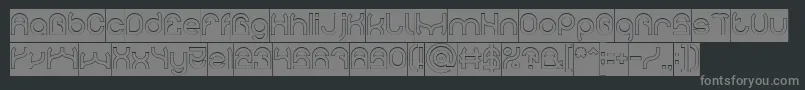 フォントPLASTIC Hollow Inverse – 黒い背景に灰色の文字