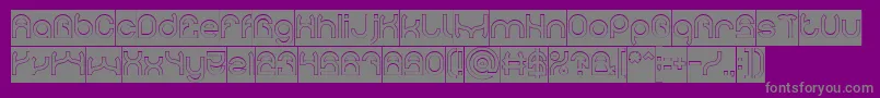 PLASTIC Hollow Inverse-fontti – harmaat kirjasimet violetilla taustalla