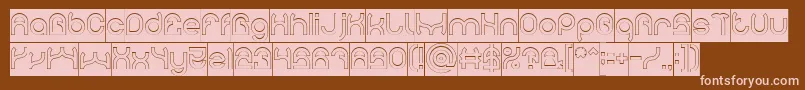 PLASTIC Hollow Inverse Font – Pink Fonts on Brown Background