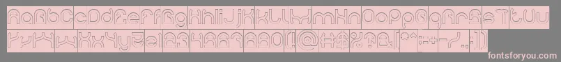 Fonte PLASTIC Hollow Inverse – fontes rosa em um fundo cinza