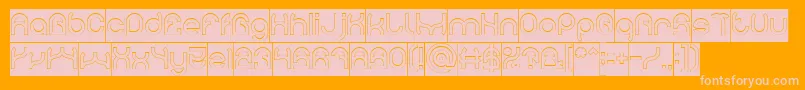 Fonte PLASTIC Hollow Inverse – fontes rosa em um fundo laranja